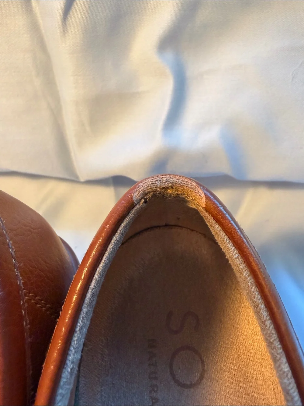 SOUL Naturalizer Cognac Leather Wedge Loafers Women’s 8 Comfort Shoes